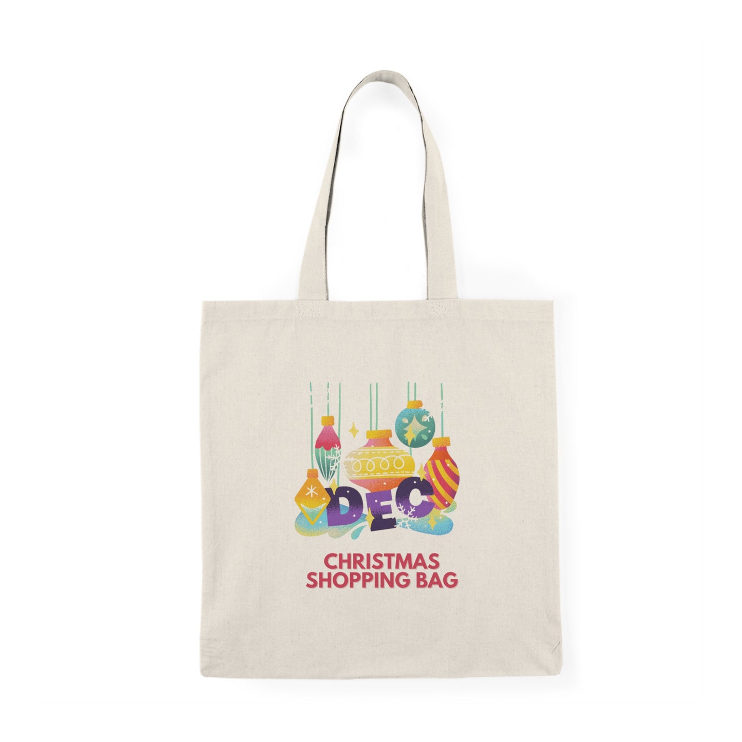 Christmas Shopping Bag Natural Tote Bag