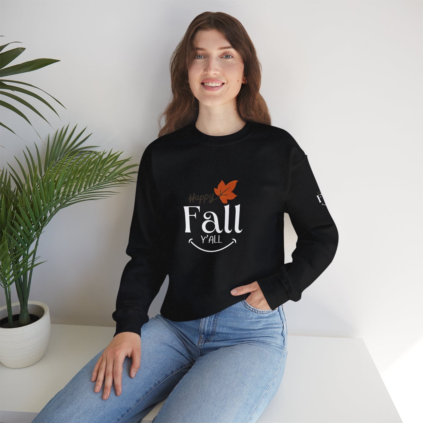 Happy Fall Y'all Unisex Heavy Blend™ Crewneck Sweatshirt