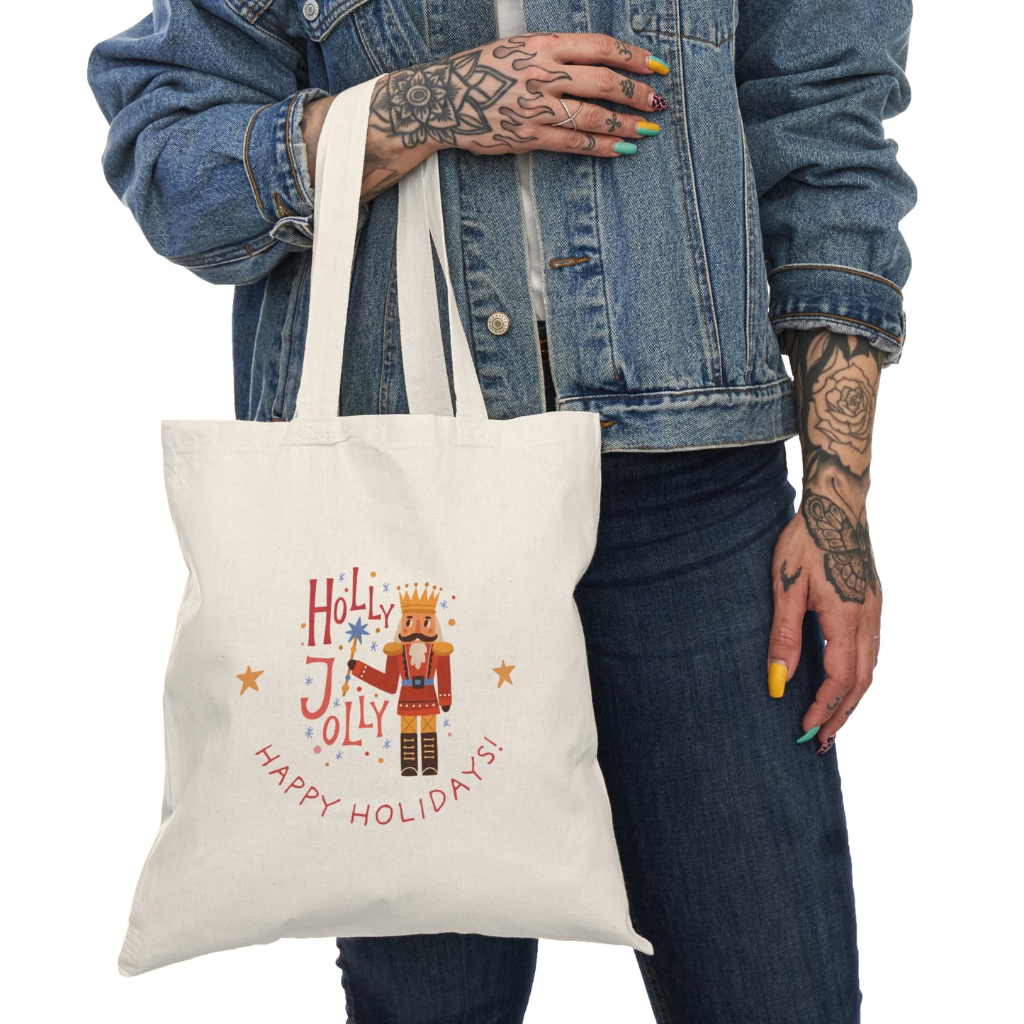 Happy Holidays Natural Tote Bag