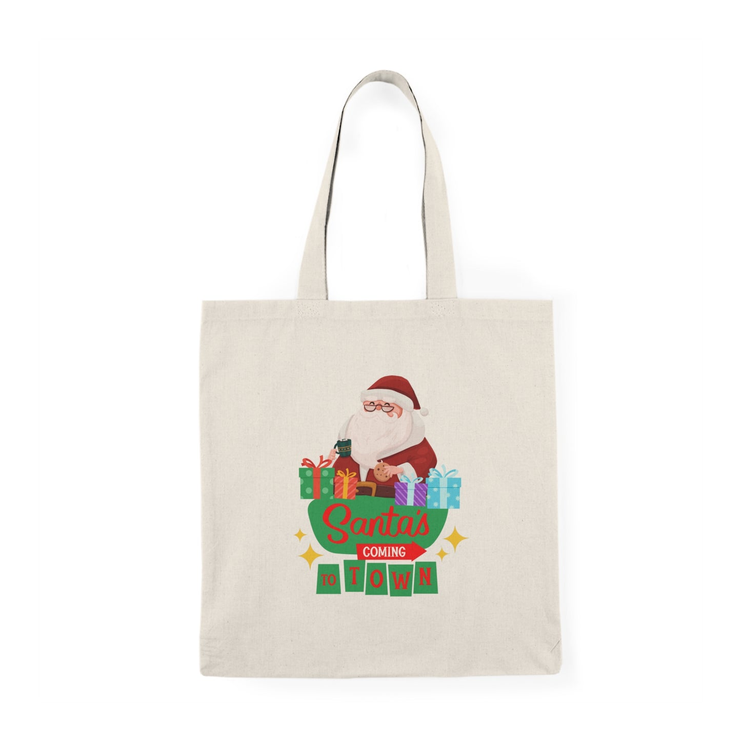 Santa's Coming To Town Natural Tote Bag