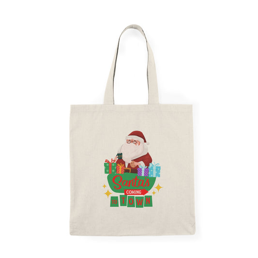 Santa's Coming To Town Natural Tote Bag