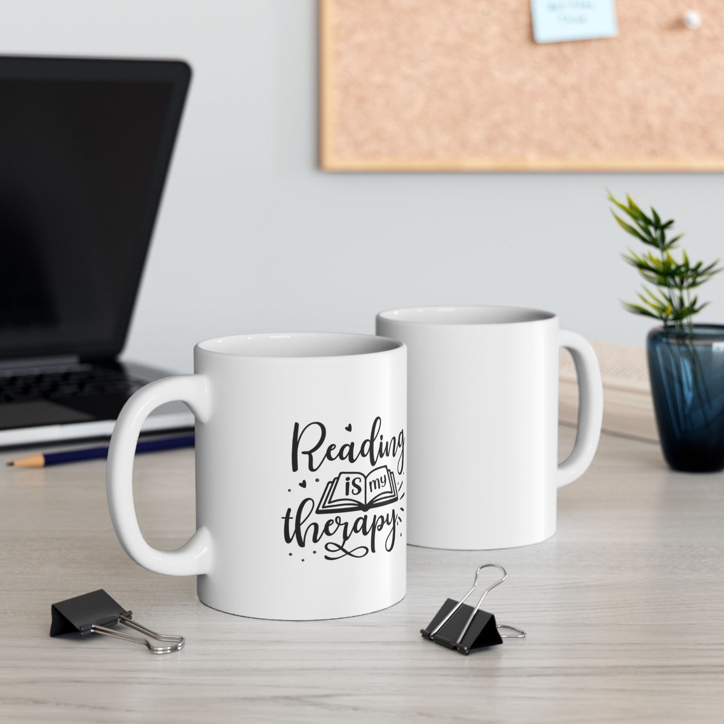 Reading Is My Therapy Ceramic Mug, (11oz, 15oz)