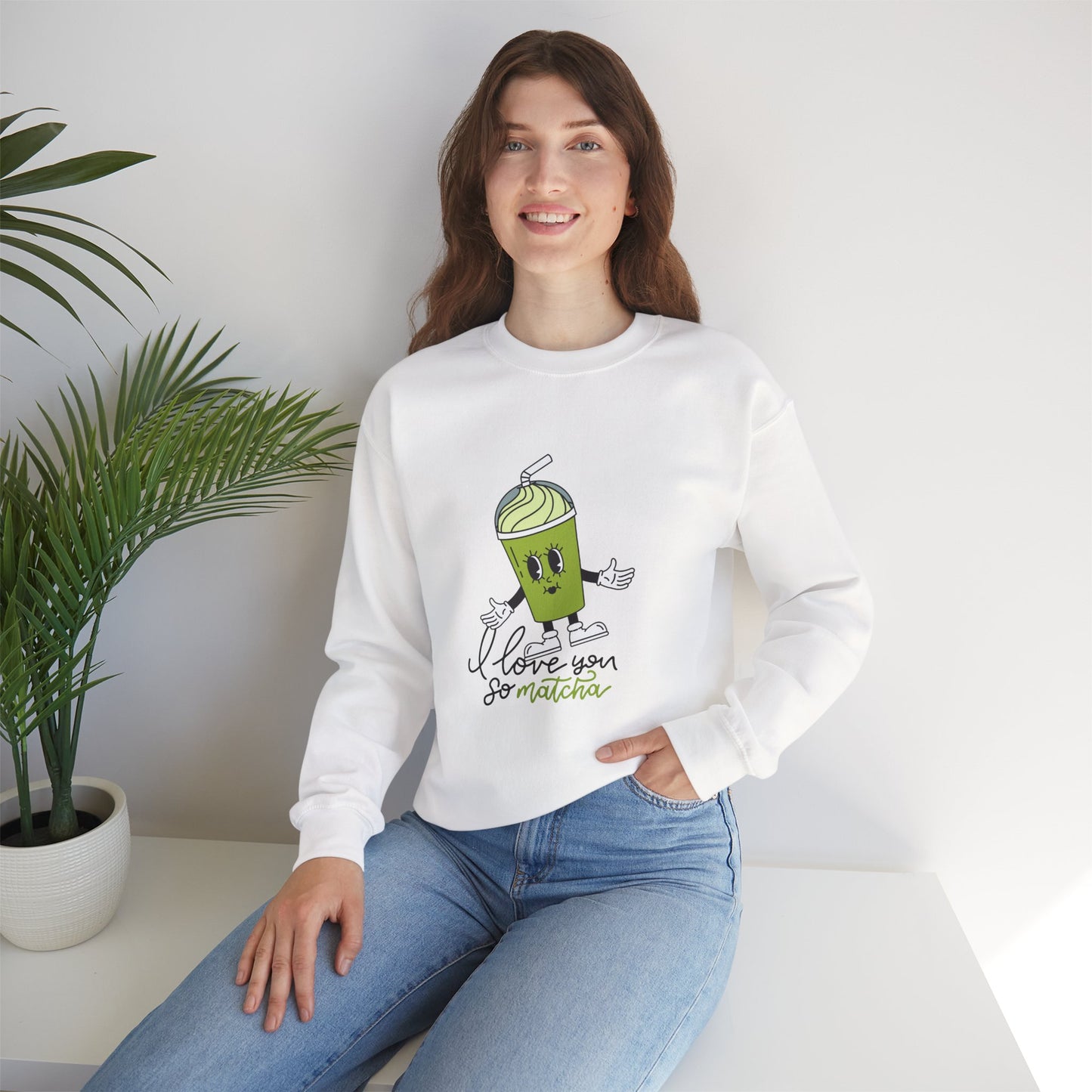 I Love You So Matcha  Women's Heavy Blend™ Crewneck Sweatshirt