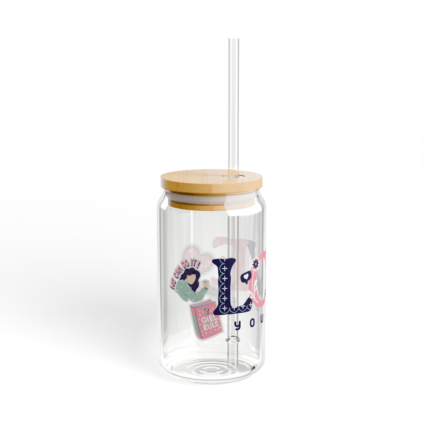 Love Yourself Sipper Glass, 16oz