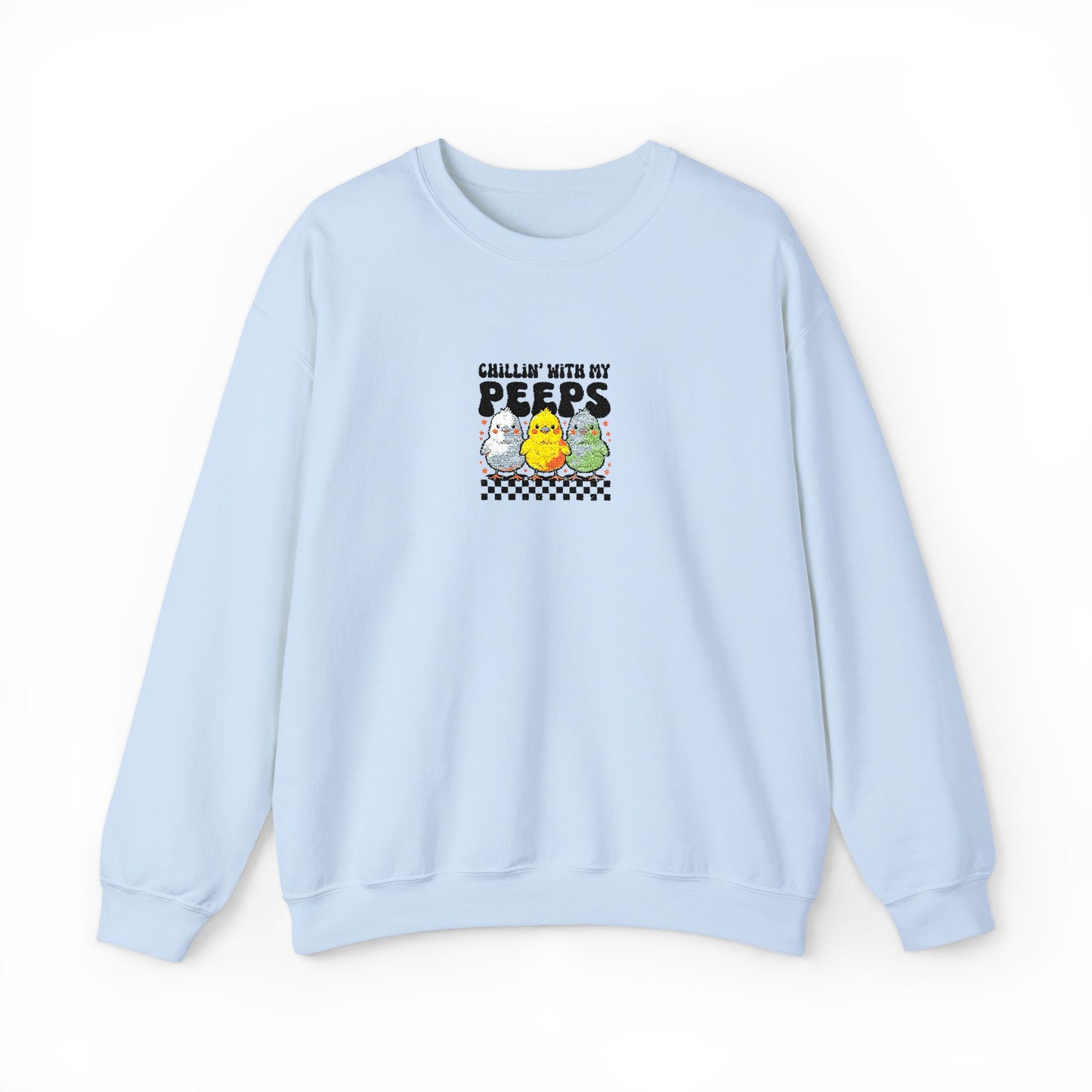 Chilling With My Peeps Unisex Heavy Blend™ Crewneck Sweatshirt (Embroidery Decoration)