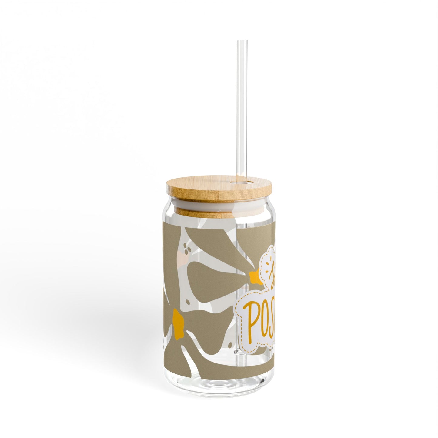 Stay Positive Sipper Glass, 16oz