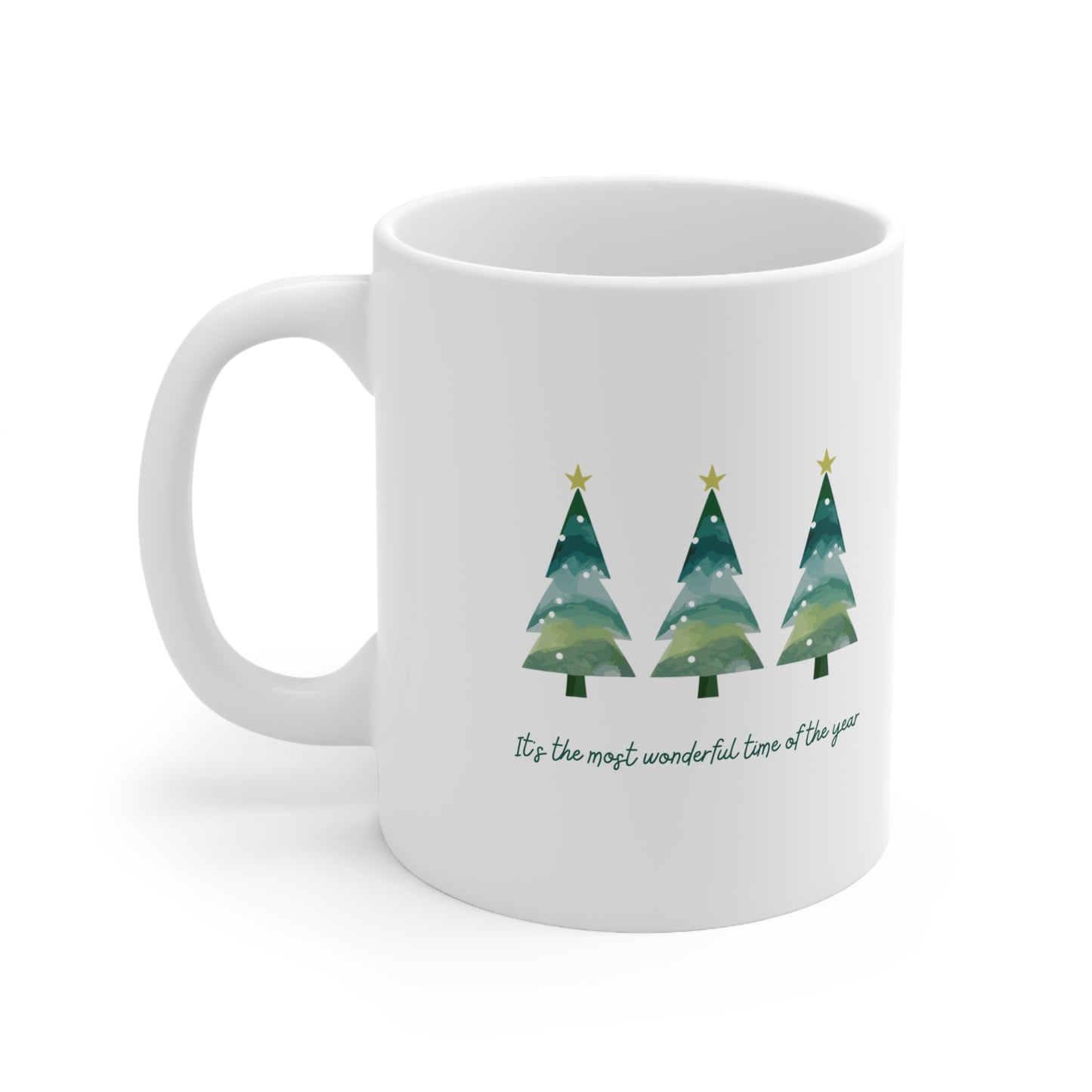Christmas Trees Ceramic Coffee Cups, 11oz,