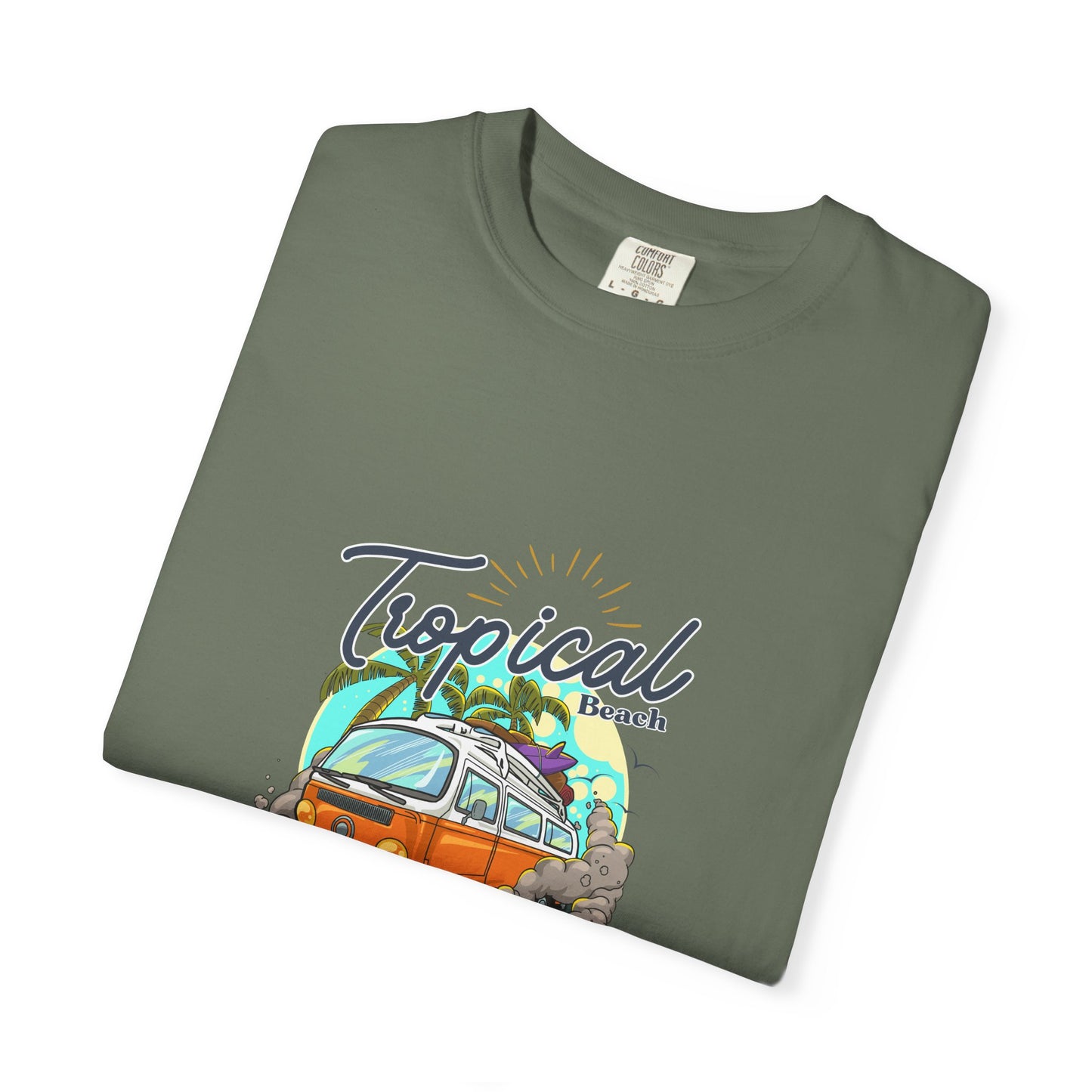 Tropical Beach Unisex Garment-Dyed T-shirt