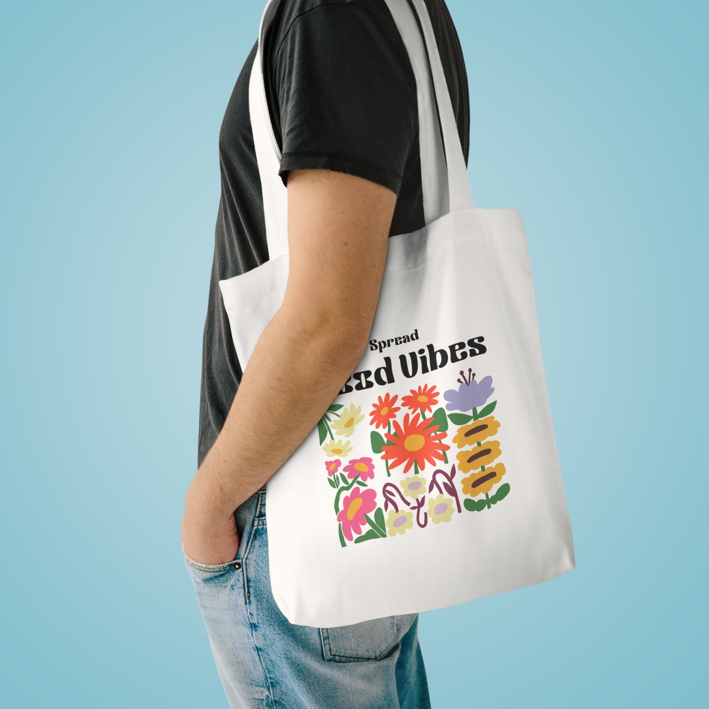 Spread Good Vibes Cotton Tote Bag