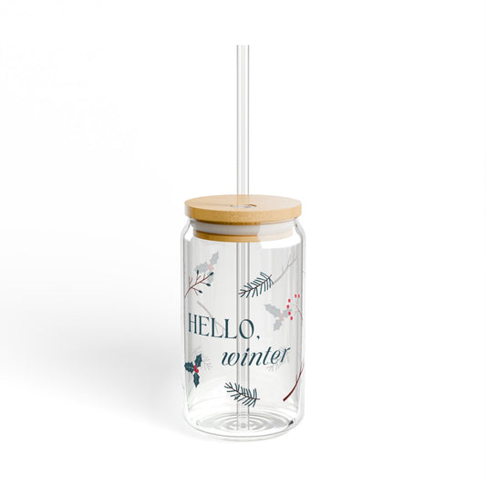 Hello Winter Sipper Glass, 16oz