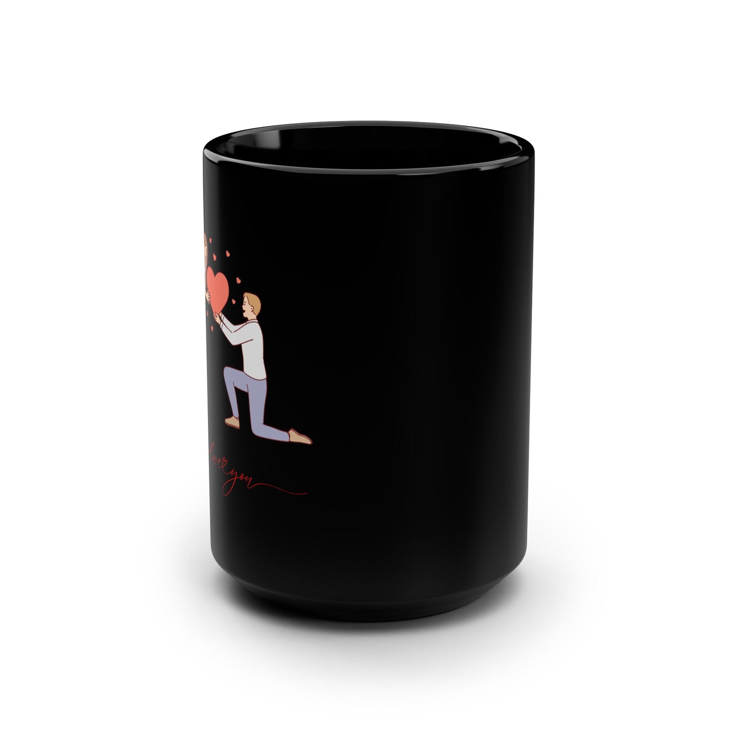 Couple Valentine's Black Mug, 15oz