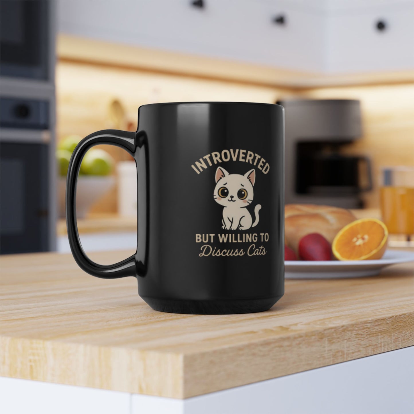 Introverted Black Mug, 15oz