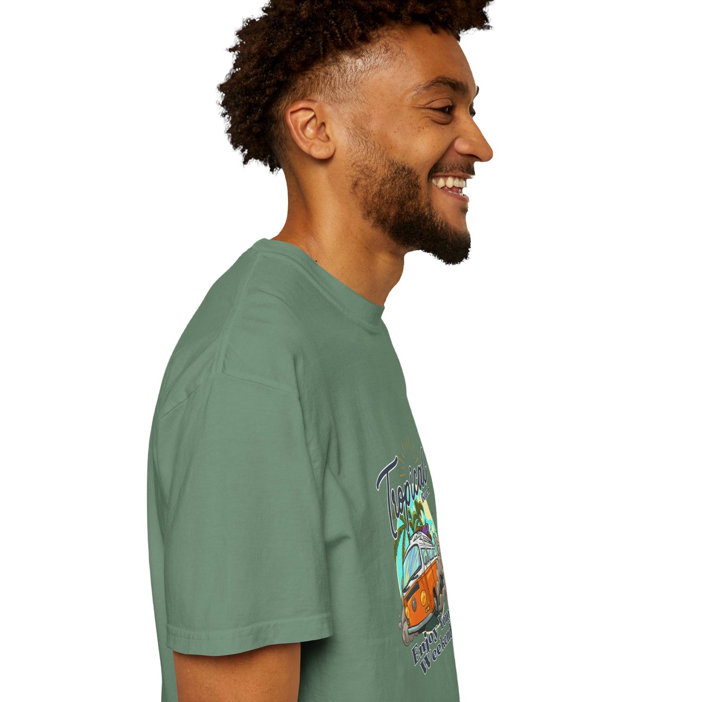 Tropical Beach Unisex Garment-Dyed T-shirt