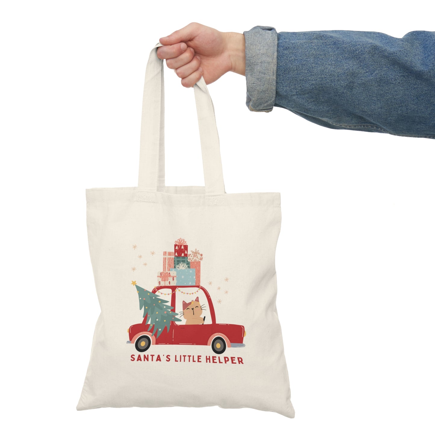 Santa's Little Helper Natural Tote Bag