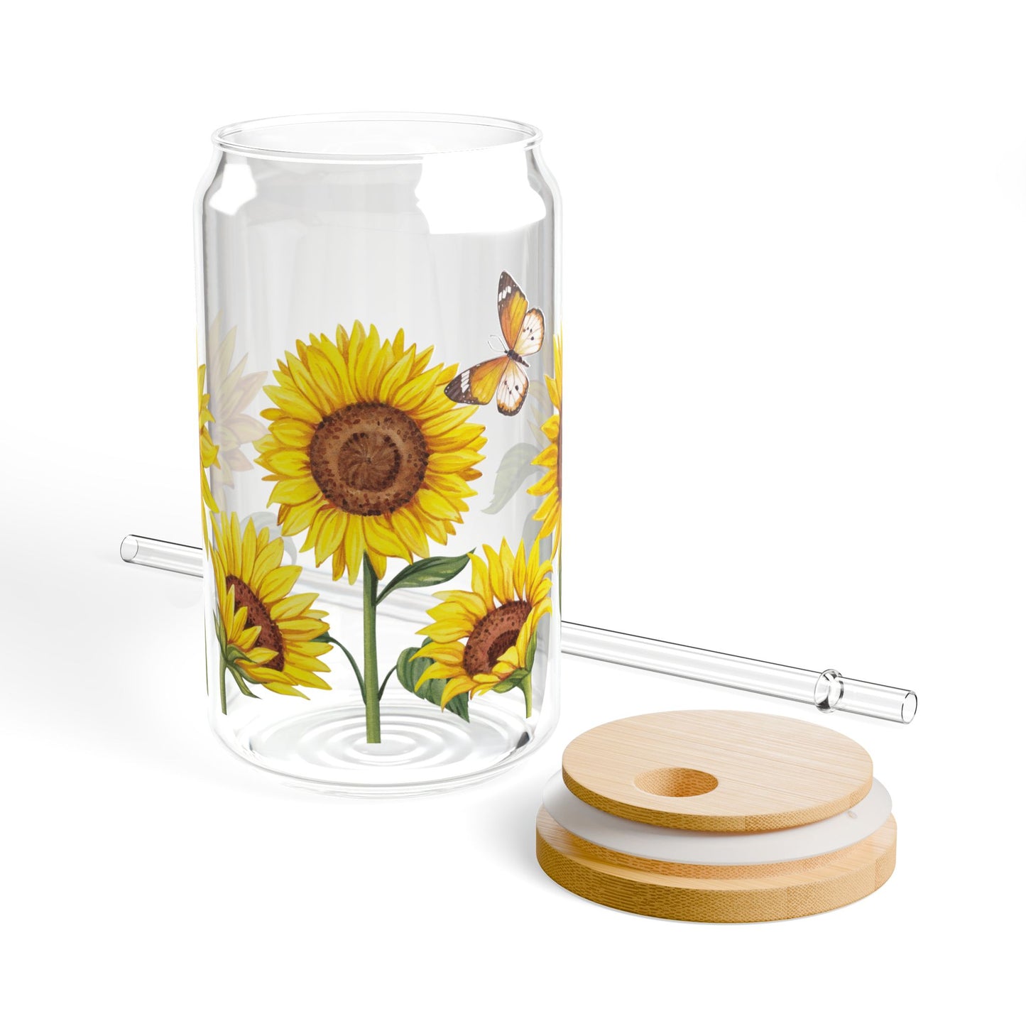 Sunflowers Sipper Glass, 16oz