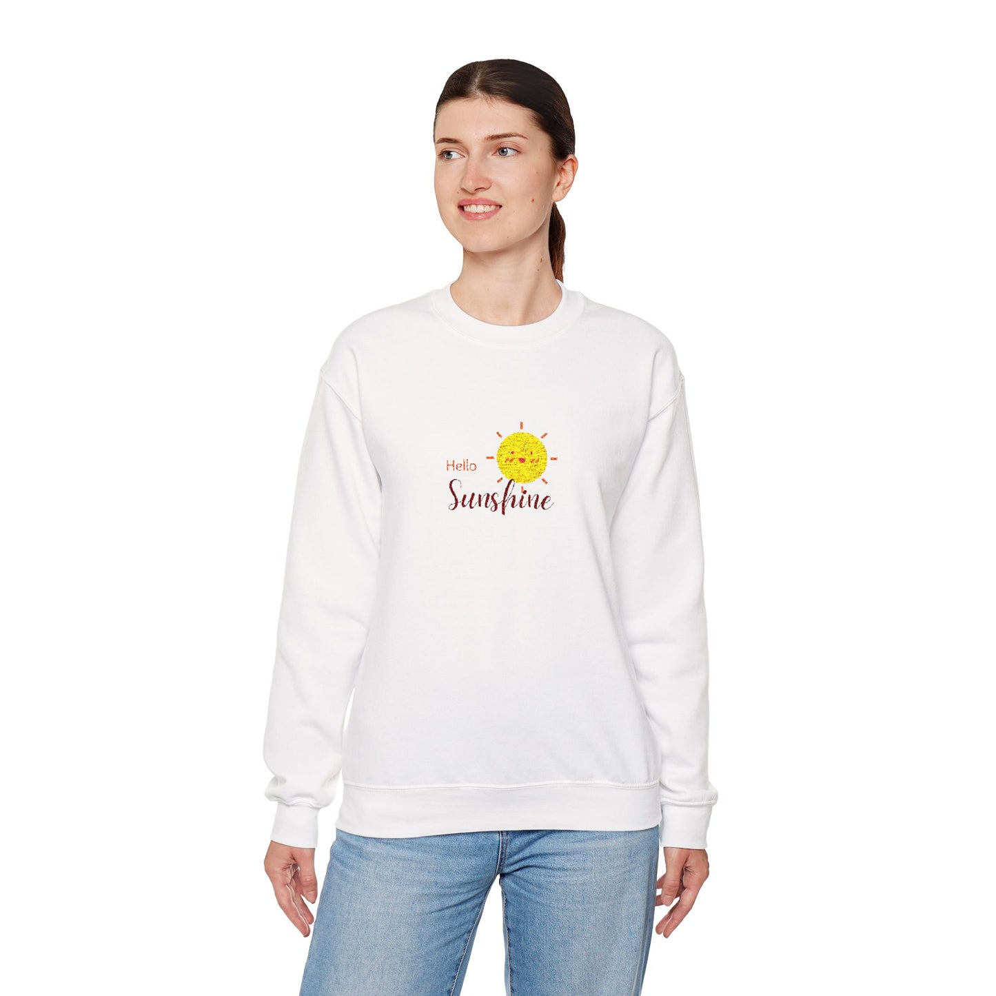 Hello Sunshine Unisex Heavy Blend™ Crewneck Sweatshirt (Embroidery Decoration)