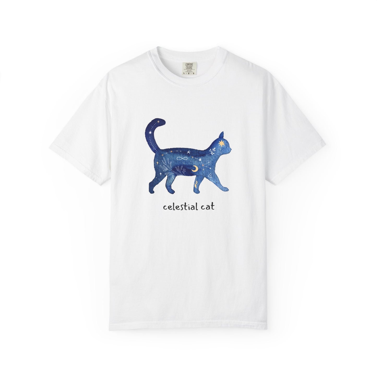 Celestial Cat Unisex Garment-Dyed T-shirt