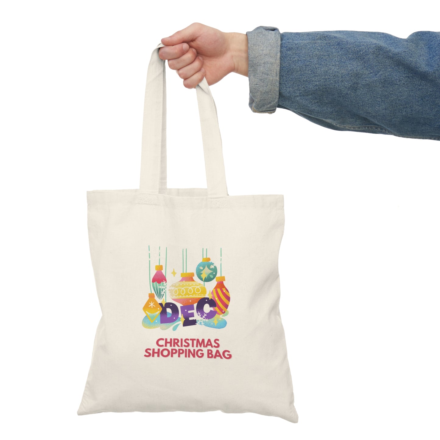 Christmas Shopping Bag Natural Tote Bag
