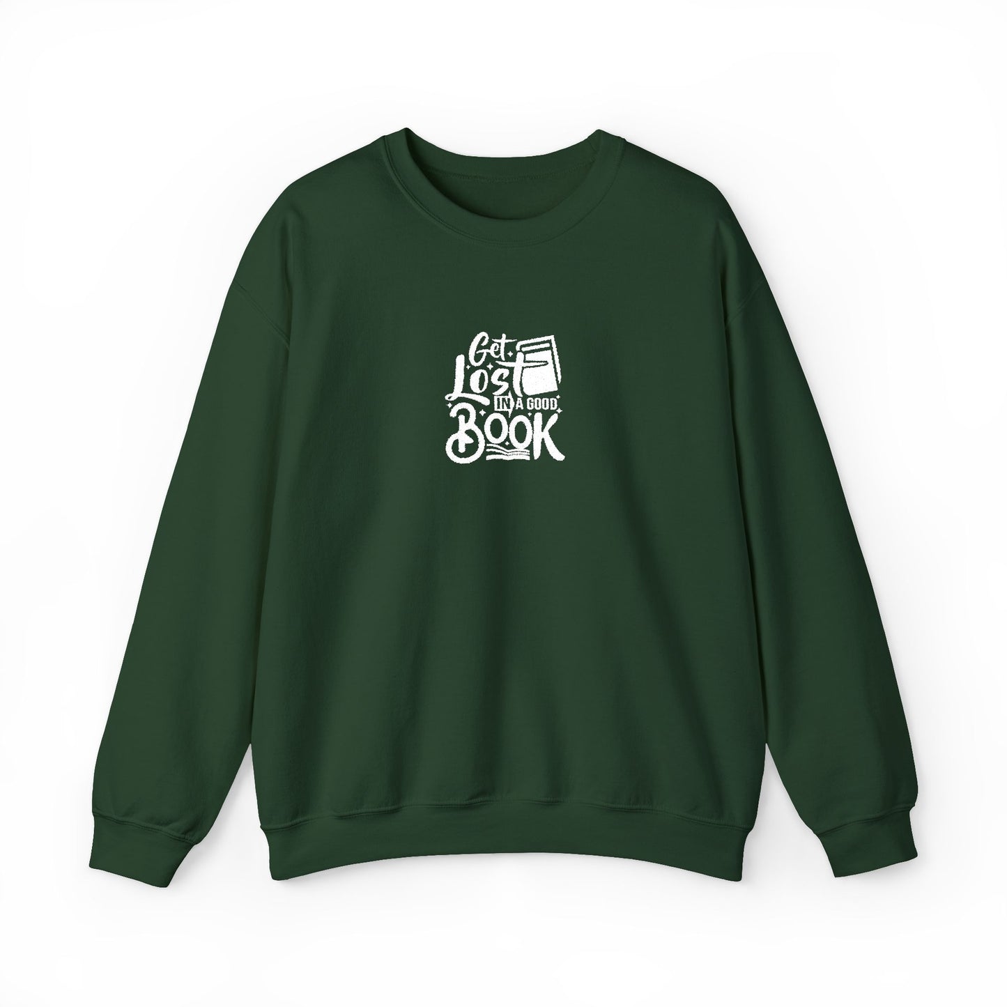 Get Lost In A Book Unisex Heavy Blend™ Crewneck Sweatshirt (Embroidery Decoration)