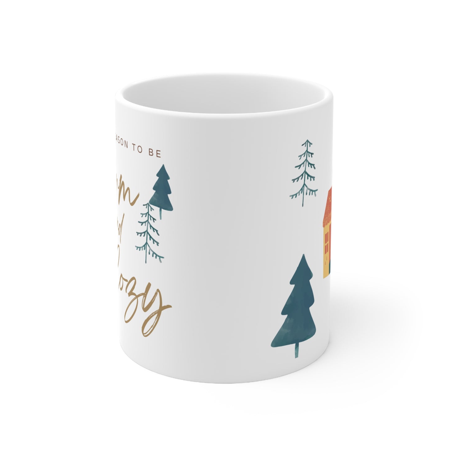 Golden Handcrafted Holiday Ceramic Coffee Mug 11oz