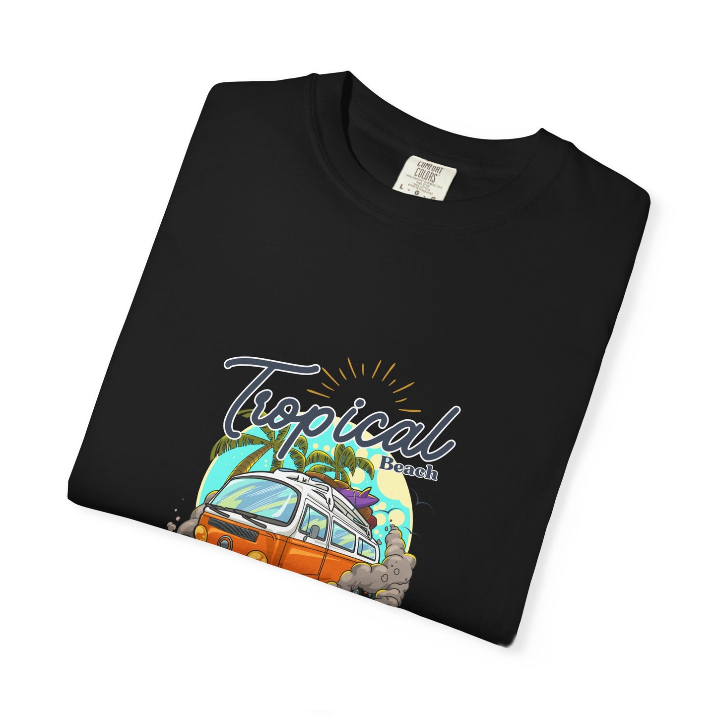 Tropical Beach Unisex Garment-Dyed T-shirt