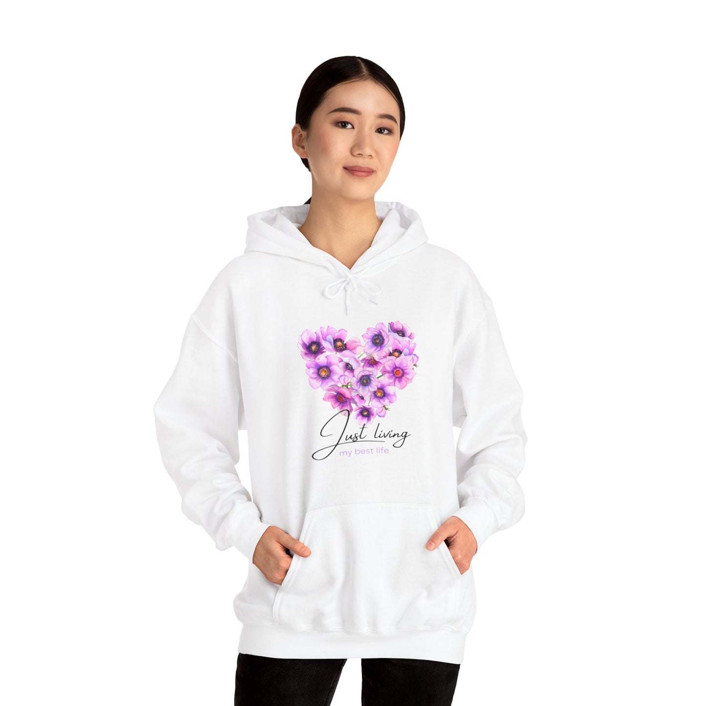 Just Living My Best Life Heavy Women's Blend™ Hooded Sweatshirt