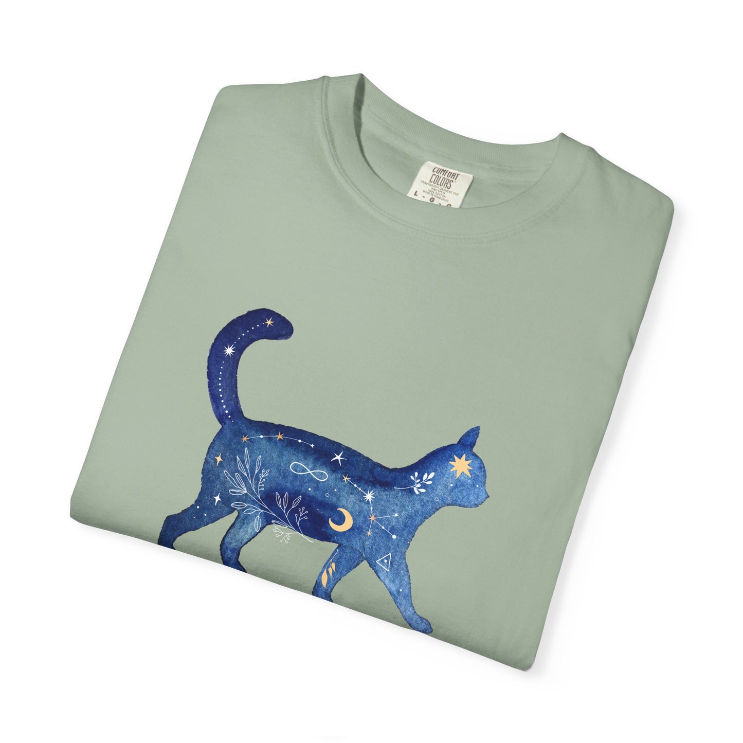 Celestial Cat Unisex Garment-Dyed T-shirt