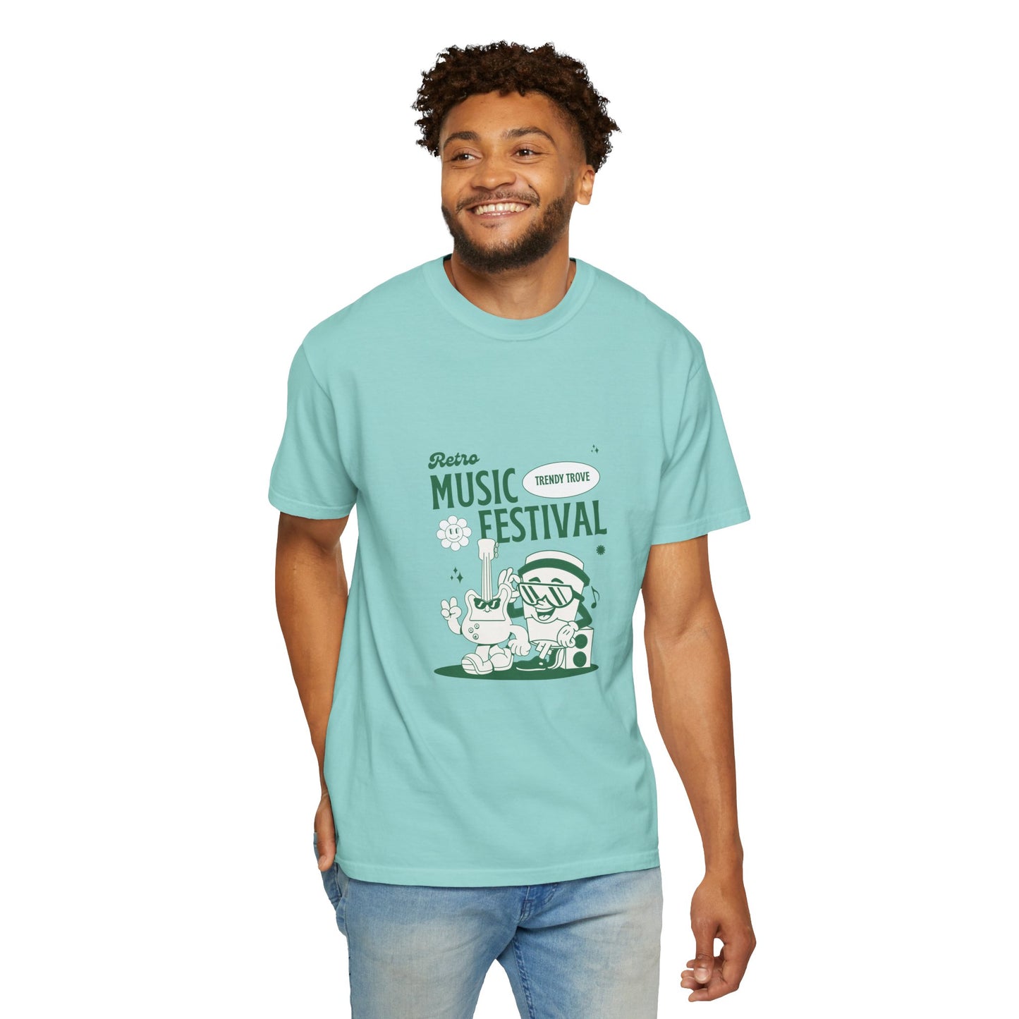 Retro Music Festival Unisex Garment-Dyed T-shirt