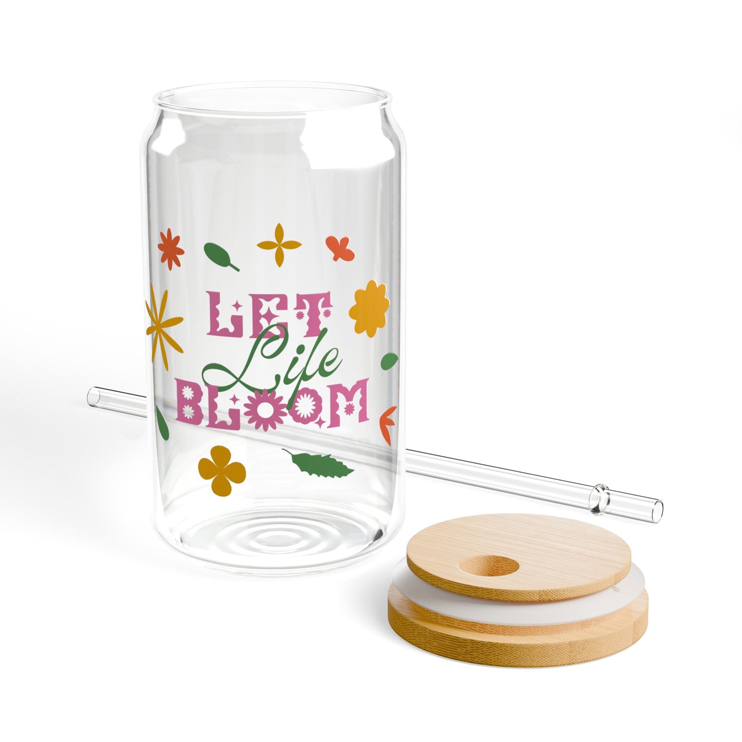 Let Life Bloom Sipper Glass, 16oz