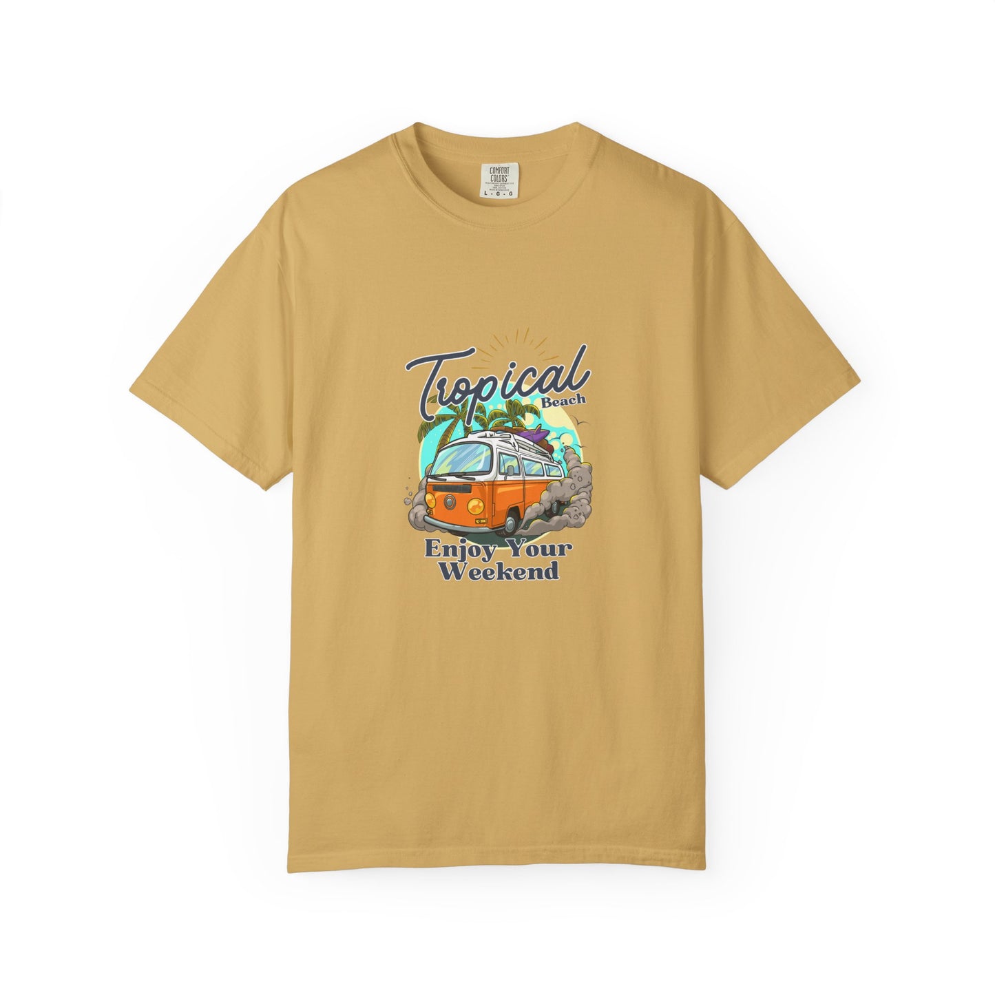 Tropical Beach Unisex Garment-Dyed T-shirt
