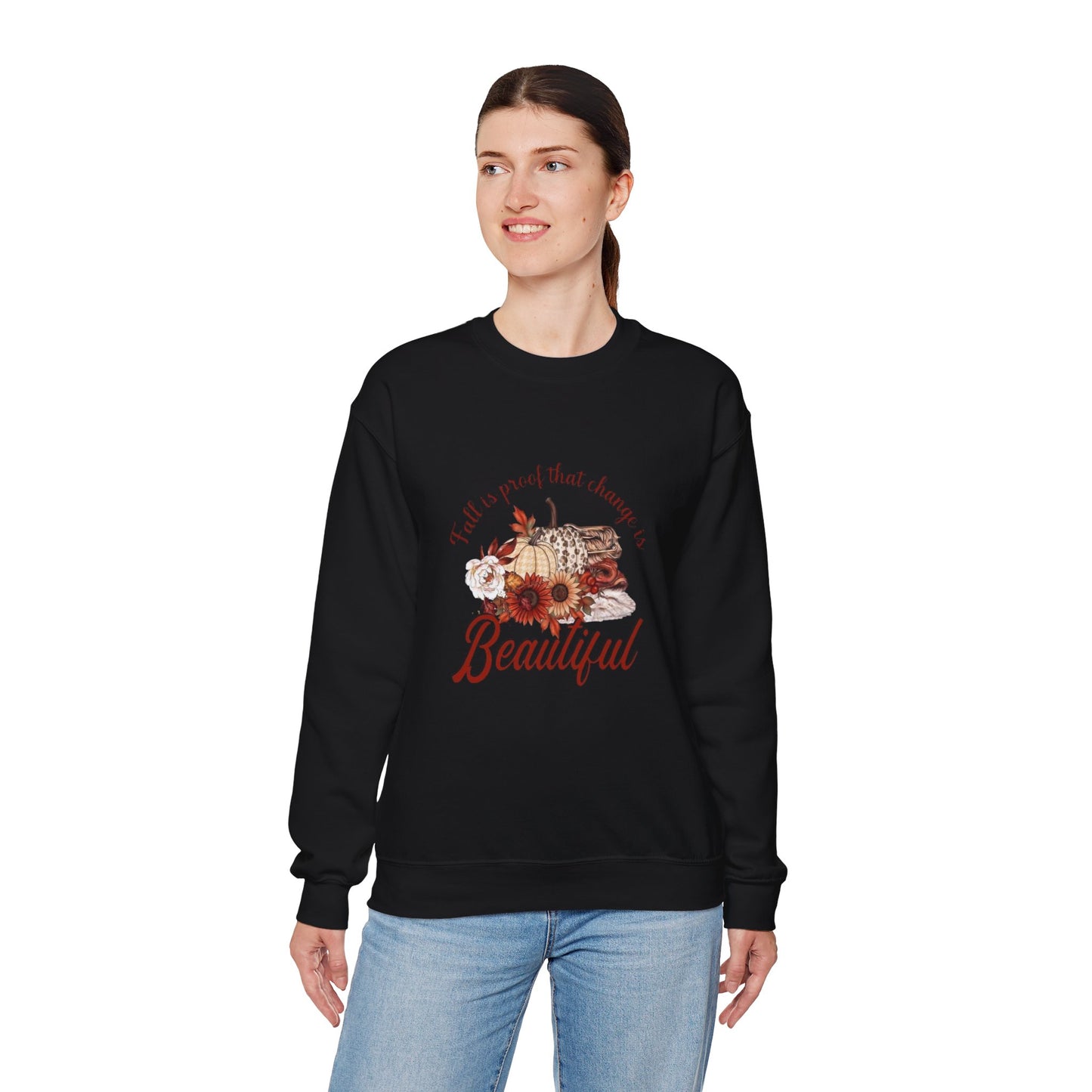 Fall Is Proof That Change Is Beautiful Women's Heavy Blend™ Crewneck Sweatshirt