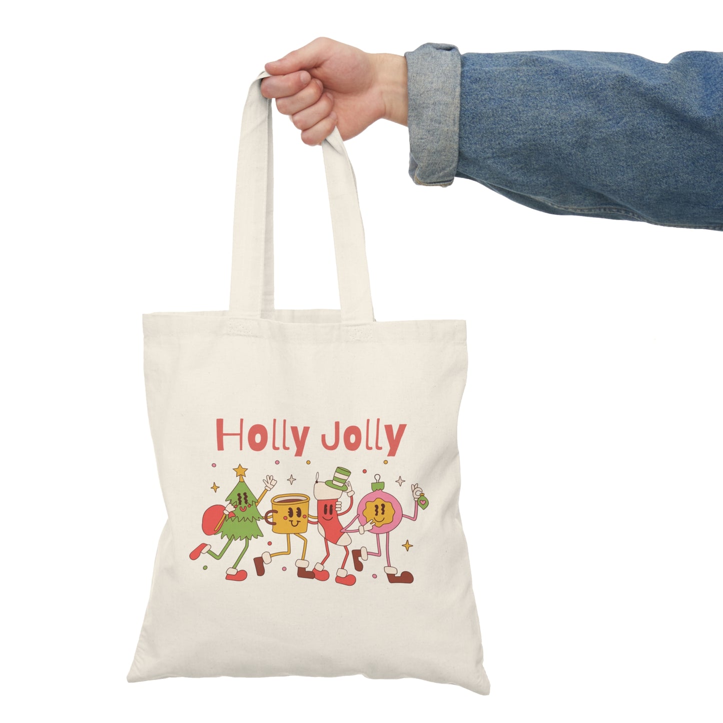 Holly Jolly Natural Tote Bag