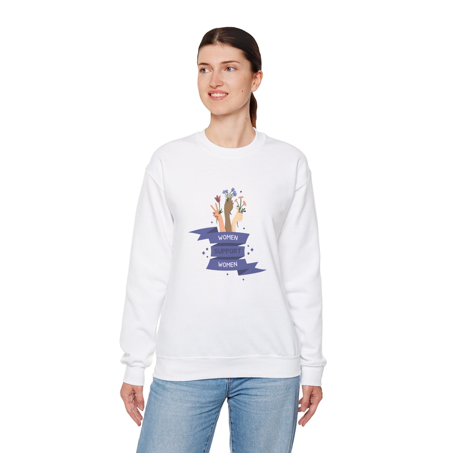 Women Support Women Women's Heavy Blend™ Crewneck Sweatshirt