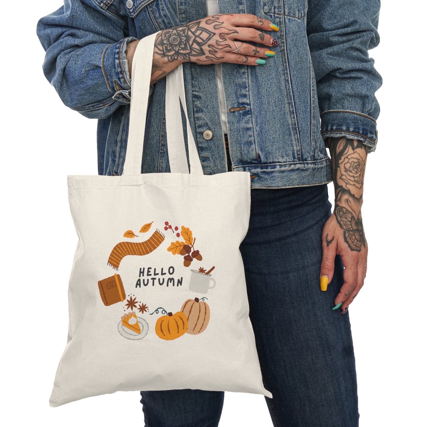 Hello Autumn Natural Tote Bag