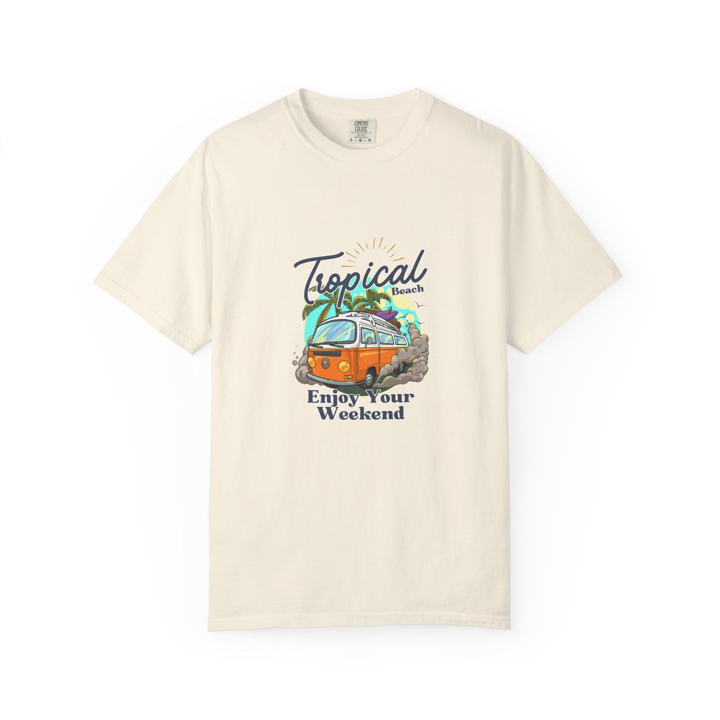 Tropical Beach Unisex Garment-Dyed T-shirt