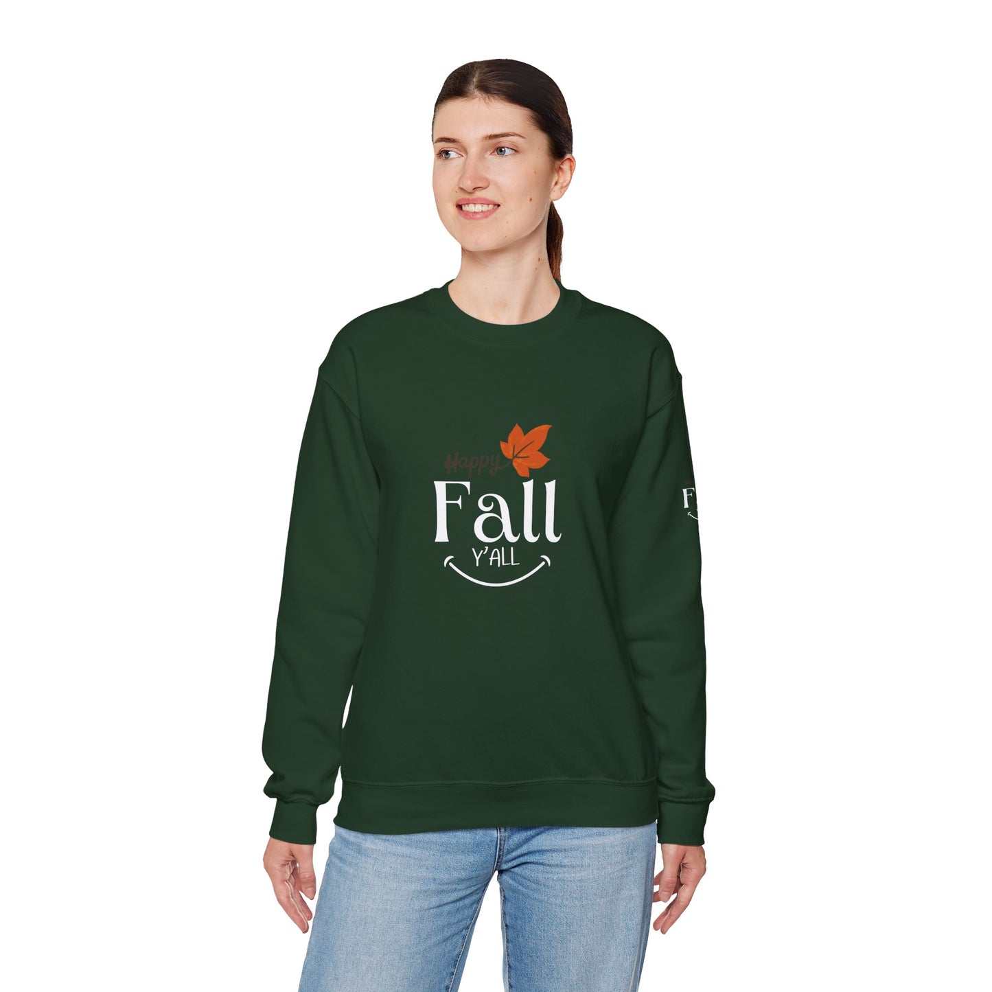 Happy Fall Y'all Unisex Heavy Blend™ Crewneck Sweatshirt