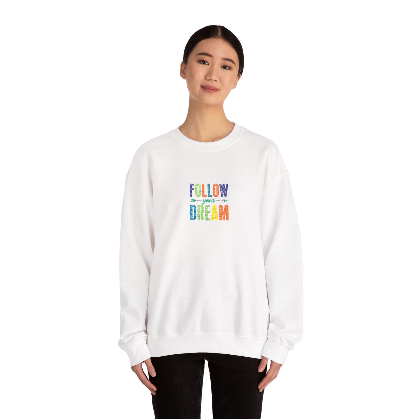 Follow Your Dreams Unisex Heavy Blend™ Crewneck Sweatshirt (Embroidery Decoration)
