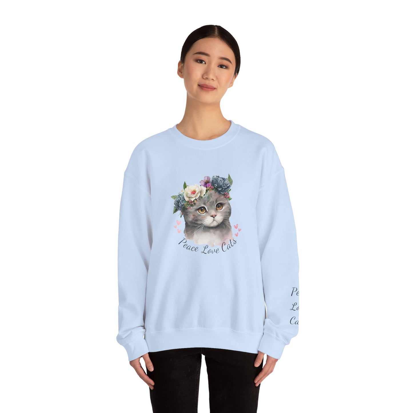 Peace Love Cats Women's Heavy Blend™ Crewneck Sweatshirt