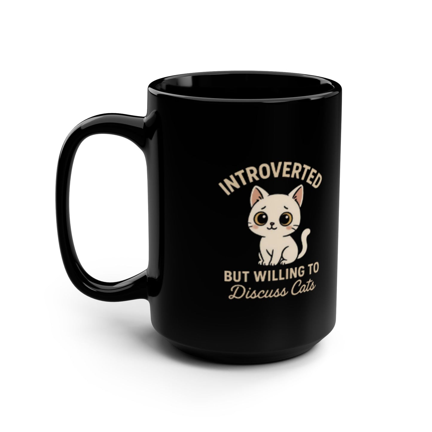 Introverted Black Mug, 15oz