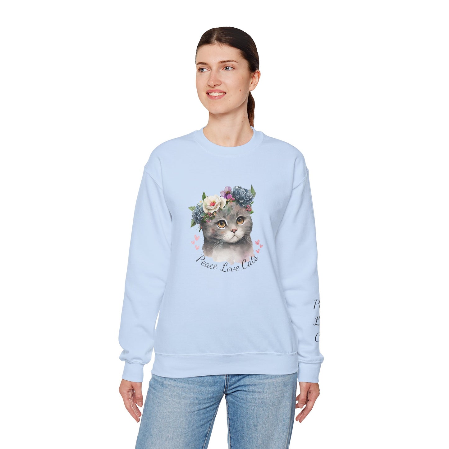 Peace Love Cats Women's Heavy Blend™ Crewneck Sweatshirt