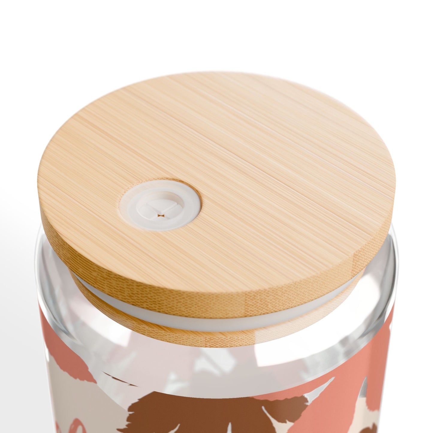 Pink And Brown Autumn Sipper Glass, 16oz