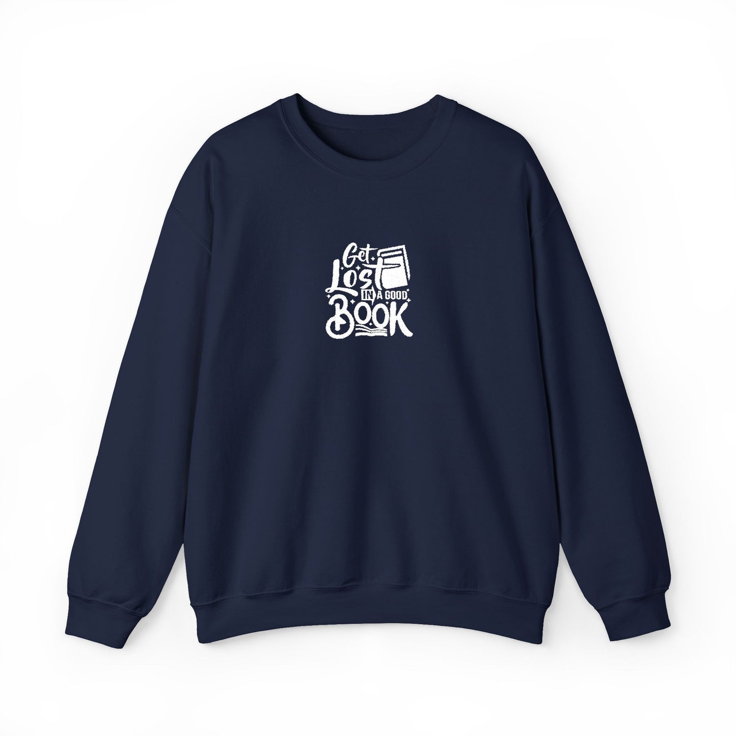 Get Lost In A Book Unisex Heavy Blend™ Crewneck Sweatshirt (Embroidery Decoration)