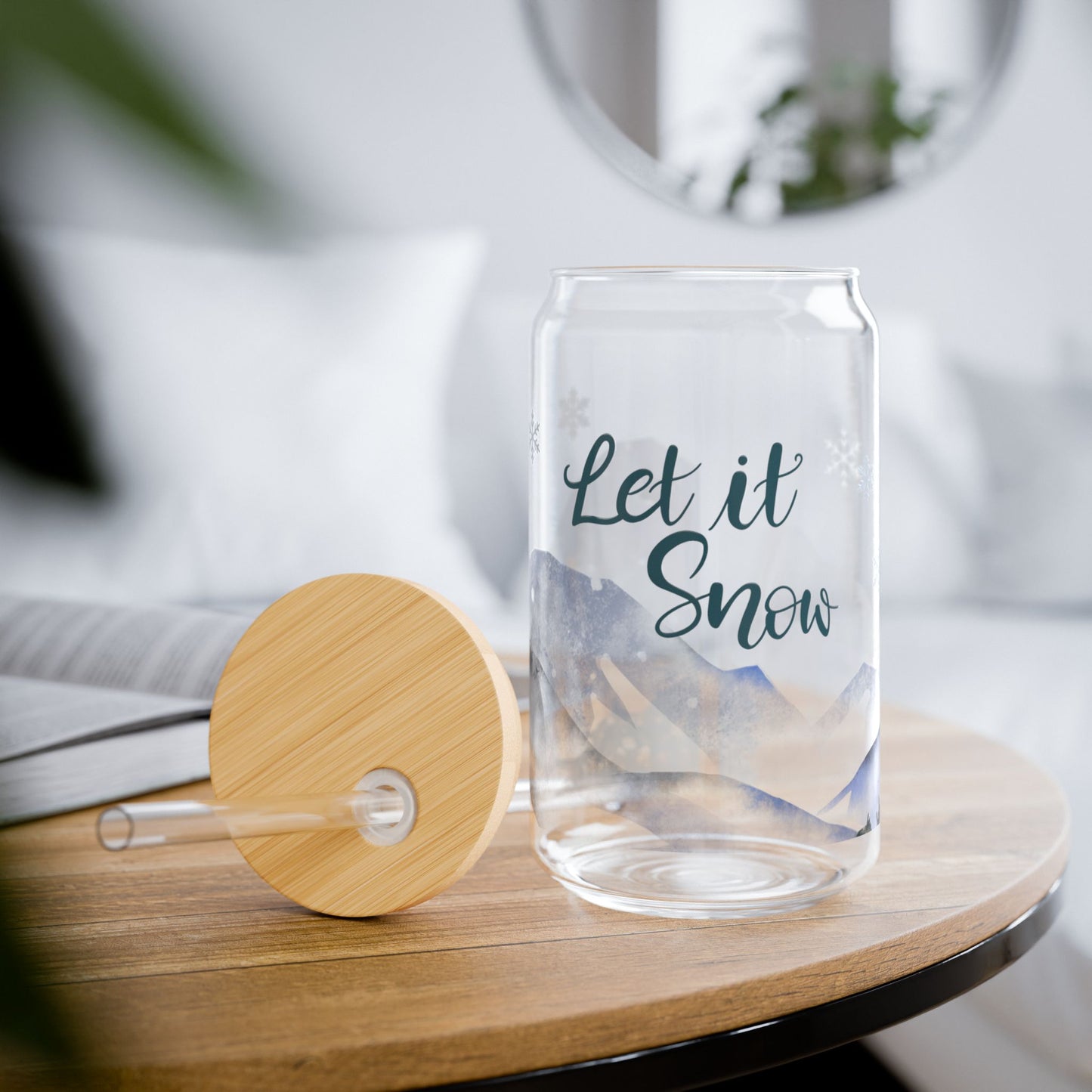 Let It Snow Sipper Glass, 16oz