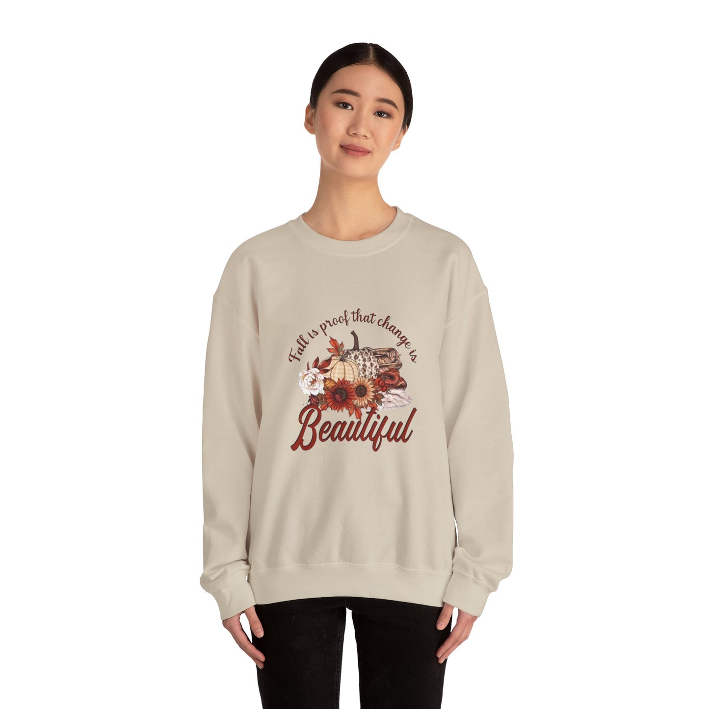 Fall Is Proof That Change Is Beautiful Women's Heavy Blend™ Crewneck Sweatshirt