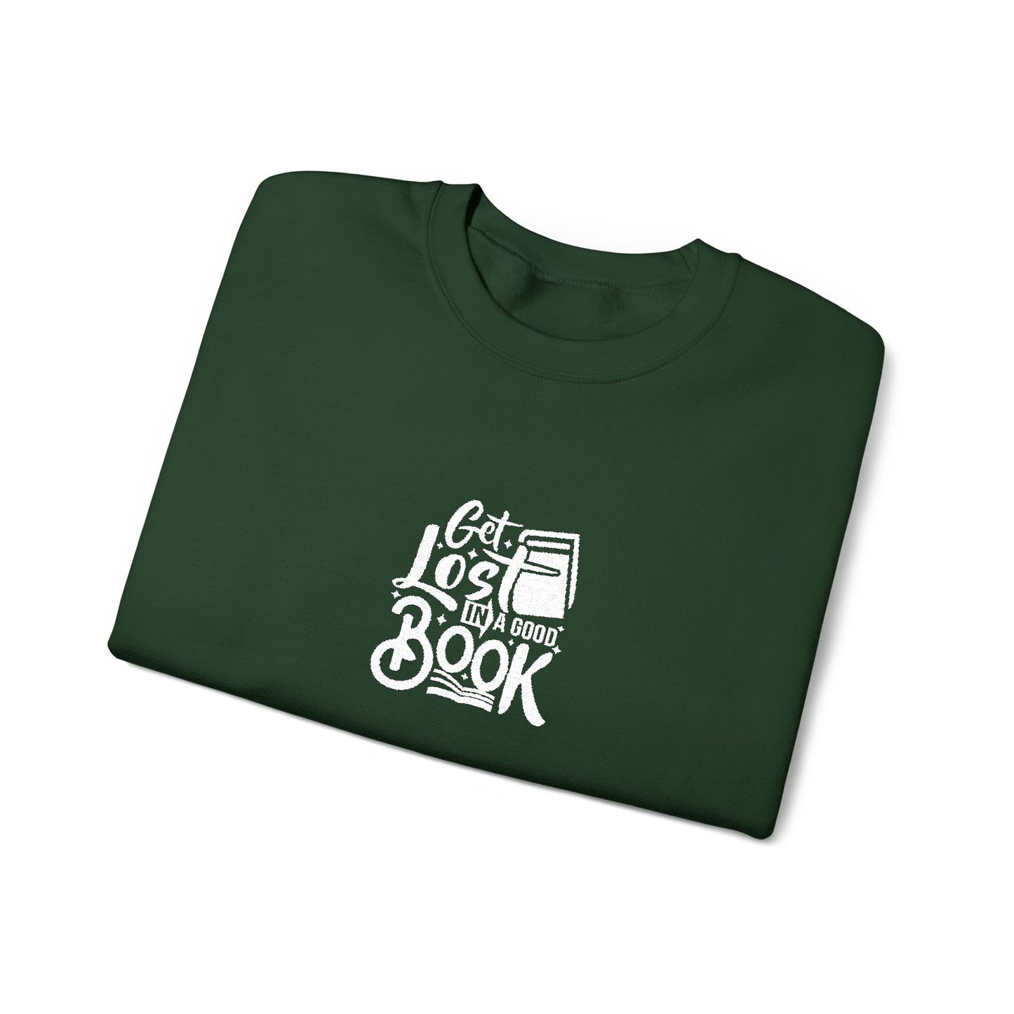 Get Lost In A Book Unisex Heavy Blend™ Crewneck Sweatshirt (Embroidery Decoration)
