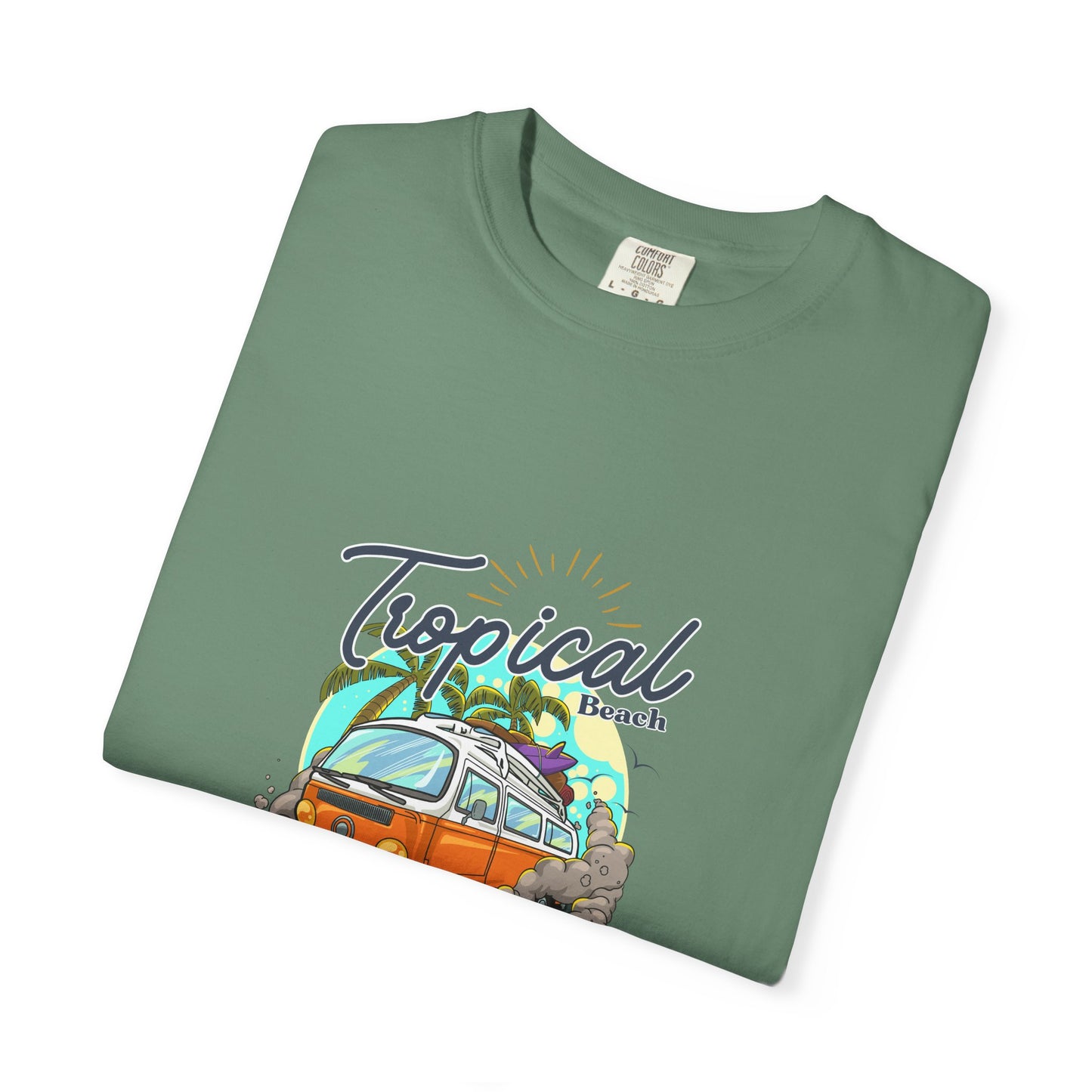 Tropical Beach Unisex Garment-Dyed T-shirt