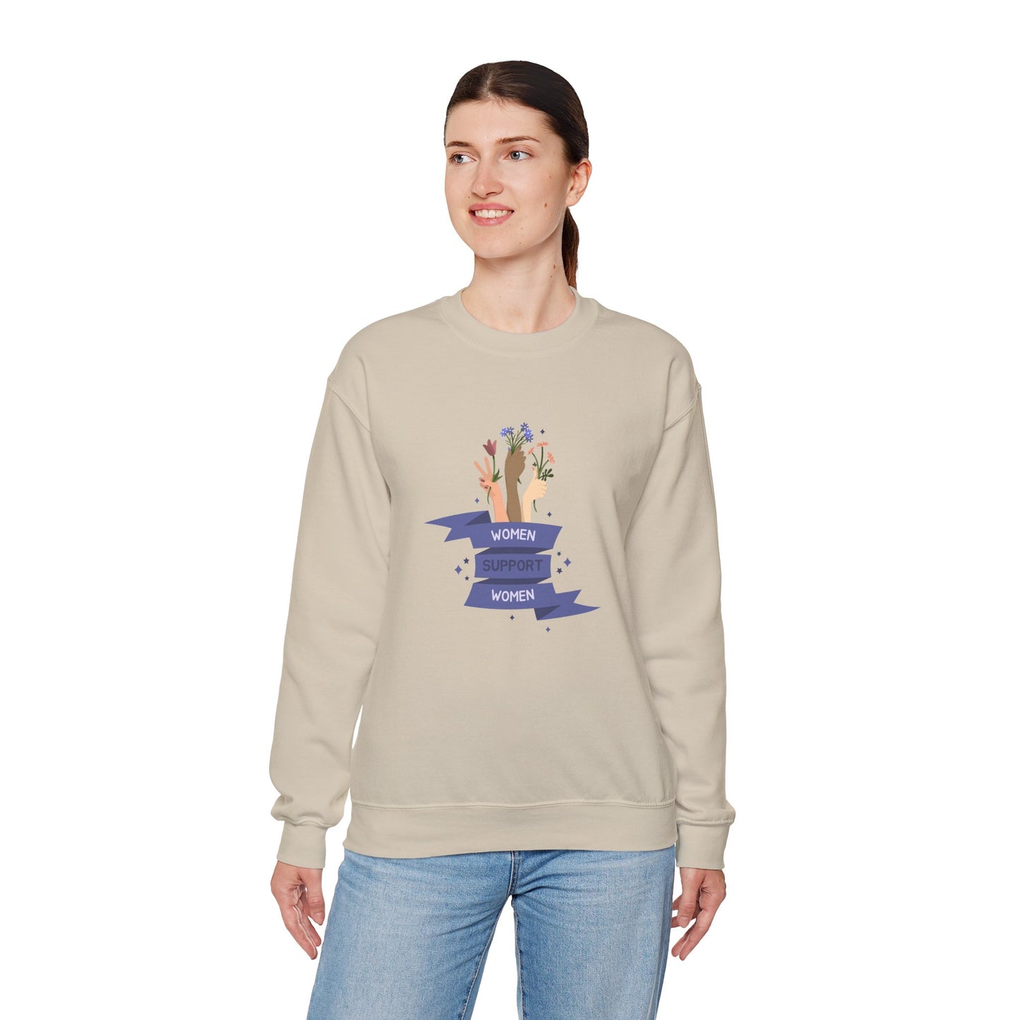 Women Support Women Women's Heavy Blend™ Crewneck Sweatshirt