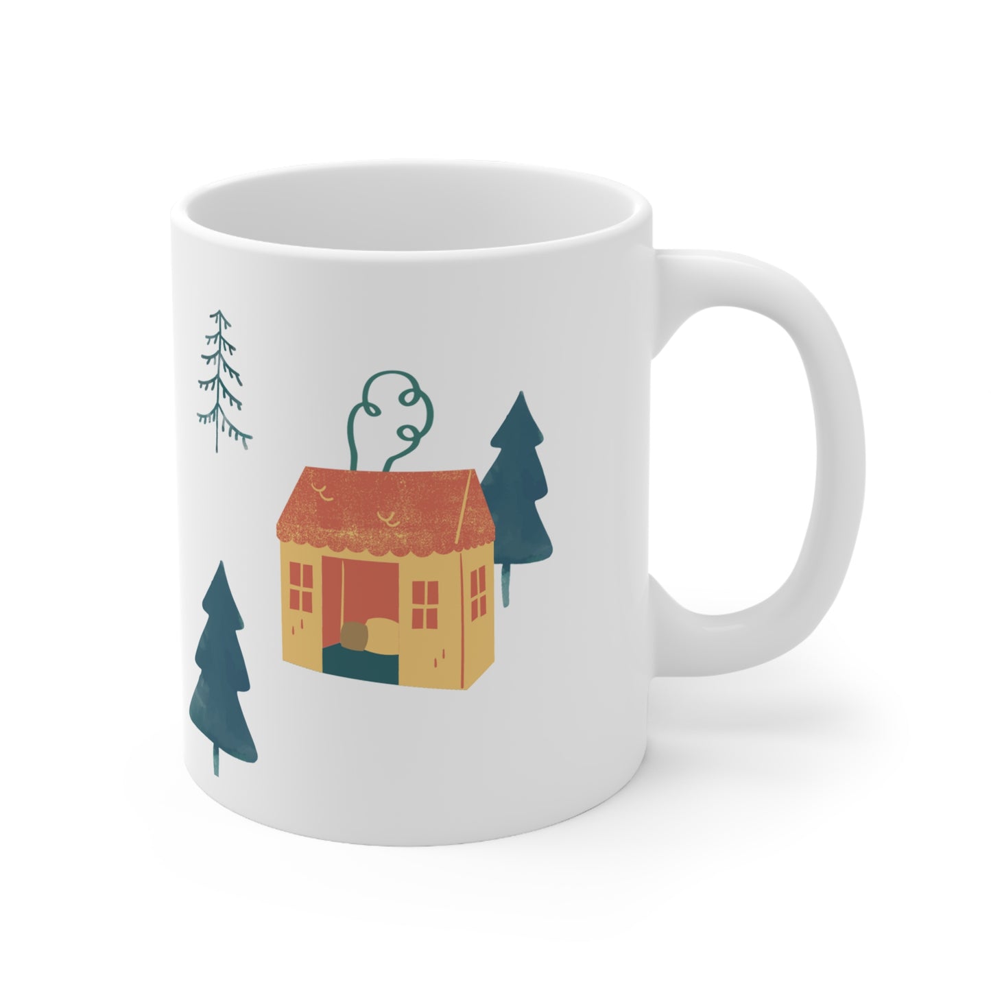 Golden Handcrafted Holiday Ceramic Coffee Mug 11oz