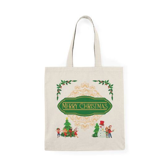 Merry Christmas Natural Tote Bag