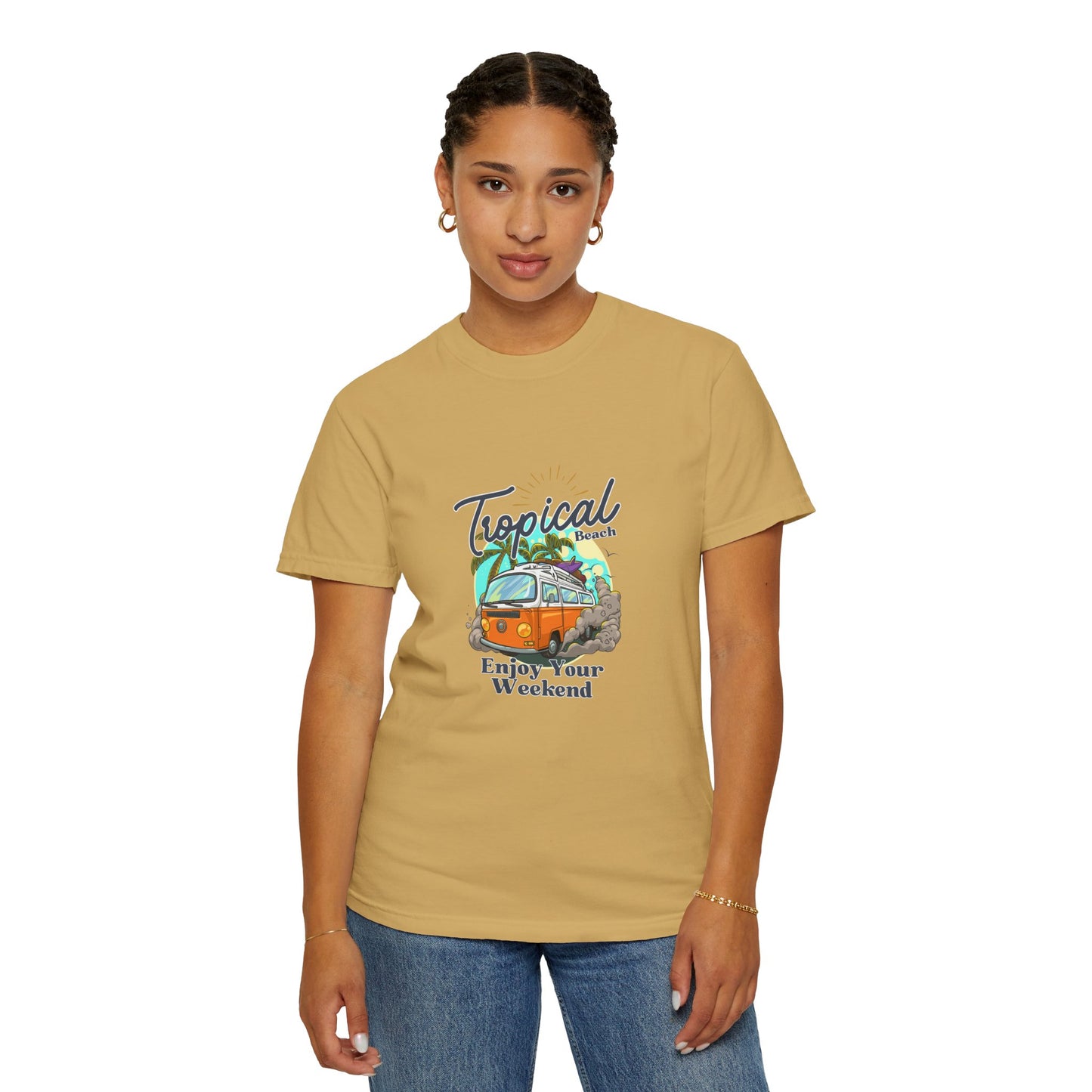 Tropical Beach Unisex Garment-Dyed T-shirt